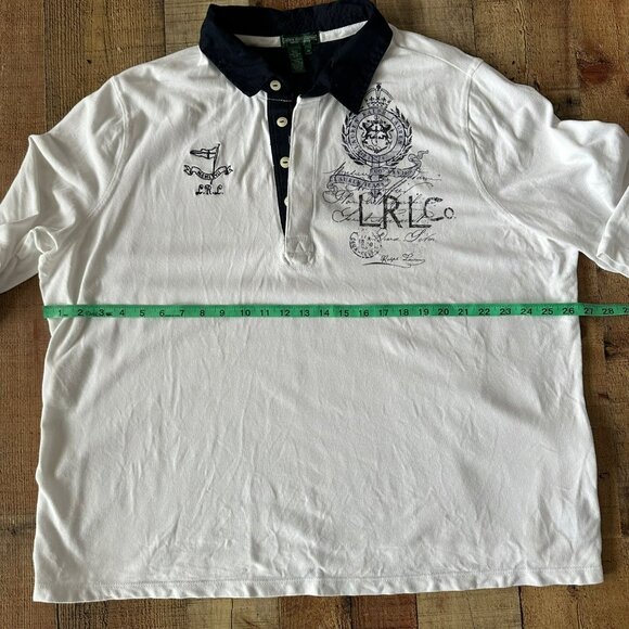 Ralph Lauren LRL Active Polo Women's Shirt 3/4 Sleeve Sz 3X Embroidered White - Picture 3 of 9